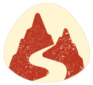 Mountain logo with road through it